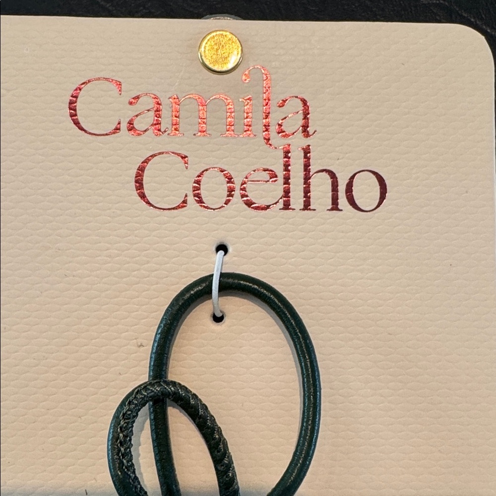 Camila Coelho Red Leather Flower Pendant with Green Cord - Picture 3 of 6
